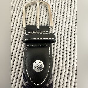 Ovation Braided Belt. Navy/gray. Medium.